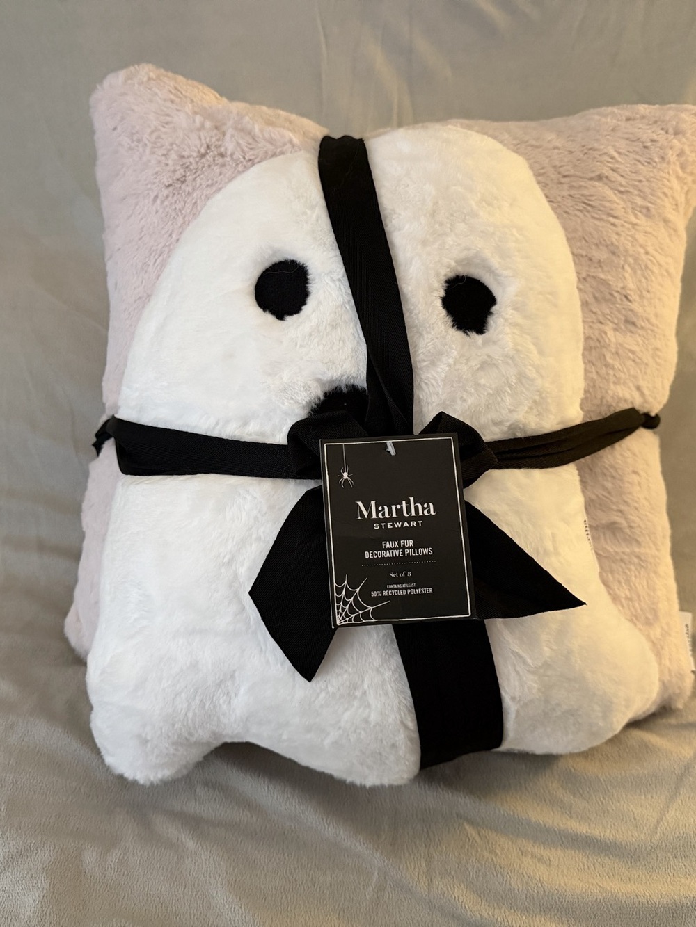 Martha Stewart Halloween Ghost Pillows White & Pink NWT